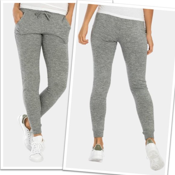 Miami Style Pants - Miami Style Marled Gray Skinny Sweatpant Joggers - Jr M
